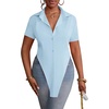 image:imageLYANER Womens Collar V Neck Y2k TopsSky Blue