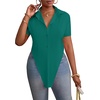 image:imageLYANER Womens Collar V Neck Y2k TopsTeal Blue