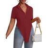 image:imageLYANER Womens Collar V Neck Y2k TopsWine Red