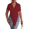 image:imageLYANER Womens Collar V Neck Y2k TopsWine Red