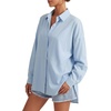 image:imageLYANER Womens Collared Neck Button Down ShirtsLight Blue