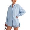 image:imageLYANER Womens Collared Neck Button Down ShirtsLight Blue