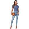 image:imageLYANER Womens Collared Neck Casual Polo ShirtsSolid Dusty Blue