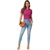 image:imageLYANER Womens Collared Neck Casual Polo ShirtsSolid Rose