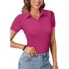 image:imageLYANER Womens Collared Neck Casual Polo ShirtsSolid Rose