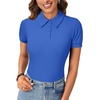 image:imageLYANER Womens Collared Neck Casual Polo ShirtsSolid Royal Blue