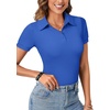 image:imageLYANER Womens Collared Neck Casual Polo ShirtsSolid Royal Blue