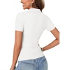image:imageLYANER Womens Collared Neck Casual Polo ShirtsSolid White