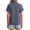 image:imageLYANER Womens Collared V Neck Casual ShirtsNavy Blue
