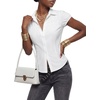 image:imageLYANER Womens Collared V Neck Y2k BlouseWhite