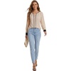 image:imageLYANER Womens Color Block Pleated Casual Blouse TopsBeige