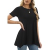image:imageLYANER Womens Crewneck Casual Tunic TopsBlack