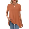 image:imageLYANER Womens Crewneck Casual Tunic TopsCaramel