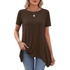 image:imageLYANER Womens Crewneck Casual Tunic TopsDark Brown
