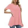 image:imageLYANER Womens Crewneck Casual Tunic TopsDark Pink