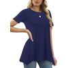 image:imageLYANER Womens Crewneck Casual Tunic TopsNavy Blue