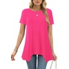 image:imageLYANER Womens Crewneck Casual Tunic TopsRose Red