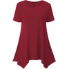 image:imageLYANER Womens Crewneck Casual Tunic TopsWine Red