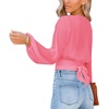 image:imageLYANER Womens Deep V Neck Sexy Wrap Crop TopDark Pink