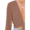 image:imageLYANER Womens Deep V Neck Sexy Wrap Crop TopLight Brown