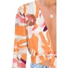 image:imageLYANER Womens Deep V Neck Sexy Wrap Crop TopOrange Print