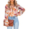 image:imageLYANER Womens Deep V Neck Sexy Wrap Crop TopOrange Print