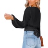image:imageLYANER Womens Deep V Neck Sexy Wrap Crop TopPure Black