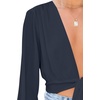 image:imageLYANER Womens Deep V Neck Sexy Wrap Crop TopPure Navy Blue