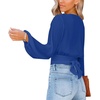 image:imageLYANER Womens Deep V Neck Sexy Wrap Crop TopRoyal Blue
