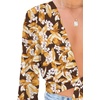 image:imageLYANER Womens Deep V Neck Sexy Wrap Crop TopYellow Print