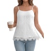 image:imageLYANER Womens Floral Lace Double Layered Cami TopsWhite