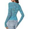 image:imageLYANER Womens Floral Lace Sheer Mesh Sexy BlouseLake Blue