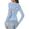 image:imageLYANER Womens Floral Lace Sheer Mesh Sexy BlouseLight Blue