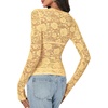 image:imageLYANER Womens Floral Lace Sheer Mesh Sexy BlouseLight Yellow
