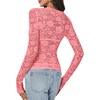image:imageLYANER Womens Floral Lace Sheer Mesh Sexy BlousePure Pink