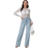 image:imageLYANER Womens Floral Lace Sheer Mesh Sexy BlouseWhite