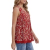 image:imageLYANER Womens Floral Print V Neck Sleeveless Tie Back Lace Trim Boho Babydoll Tank TopsRed