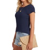 image:imageLYANER Womens Frill Trim Round Neck Casual T ShirtsNavy Blue