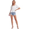 image:imageLYANER Womens Lace Trim Boho Peplum TopsWhite