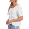 image:imageLYANER Womens Lace Trim Boho Peplum TopsWhite