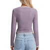 image:imageLYANER Womens Lace Trim Wrap V Neck Y2k Crop TeePurple
