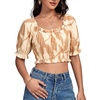 image:imageLYANER Womens Off The Shoulder Crop TopsKhaki Lines