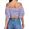 image:imageLYANER Womens Off The Shoulder Crop TopsLight Purple