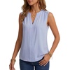 image:imageLYANER Womens Pleated Sleeveless Casual Tank TopsDusty Blue