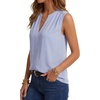 image:imageLYANER Womens Pleated Sleeveless Casual Tank TopsDusty Blue