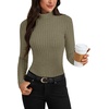 image:imageLYANER Womens Ribbed Knit Casual SweatersArmy Green