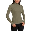 image:imageLYANER Womens Ribbed Knit Casual SweatersArmy Green