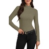 image:imageLYANER Womens Ribbed Knit Casual SweatersArmy Green