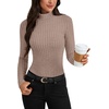image:imageLYANER Womens Ribbed Knit Casual SweatersDark Khaki
