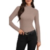 image:imageLYANER Womens Ribbed Knit Casual SweatersDark Khaki